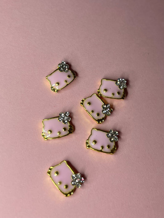 HK Mini Face Charms (pink & gold)